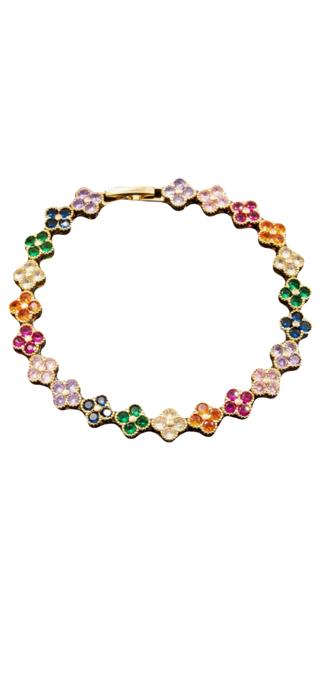 Iced Colorful Clover Bracelet